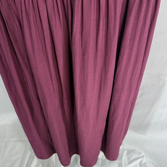 MOULINETTE SOEURS ANTHROPOLOGIE SMOCKED HALTER MIDI DRESS PURPLE RED SIZE 2 - Picture 6 of 9